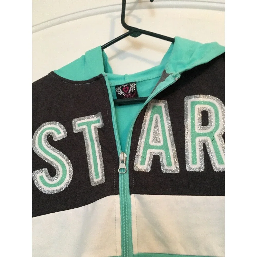Real Love Girls Full Zip Hoodie Sweatshirt Jacket Size 7/8